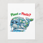 Planet oder Plastik? Rette den Ozean-Wal. Postkarte (Vorderseite)