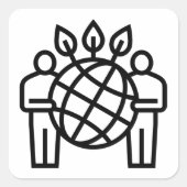 Planet Ökosystem Quadratischer Aufkleber (Vorderseite)