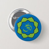 Planet OM blaues/grünes OM Lotus Button (Vorne & Hinten)