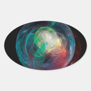 Planet Ovaler Aufkleber