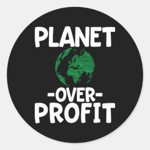 Planet-over-Profit Runder Aufkleber