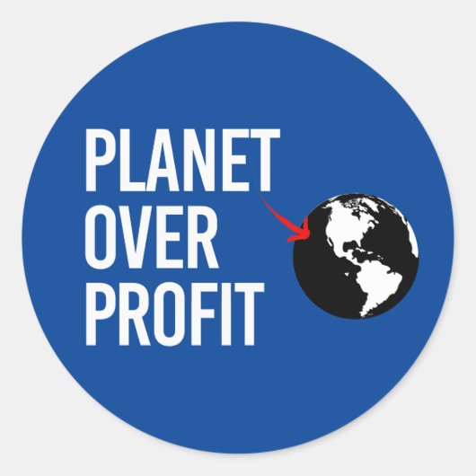 Planet-over-Profit Runder Aufkleber (Vorderseite)