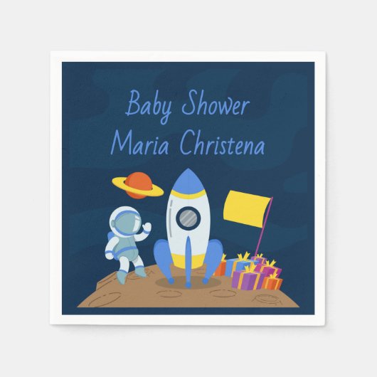 Planet Party Baby-Empfangsfeier Serviette (Vorderseite)
