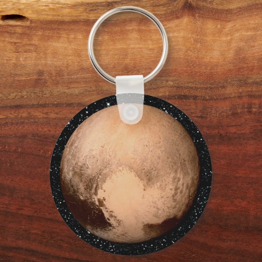 PLANET PLUTO HEART star background (Sonnensystem) Schlüsselanhänger (Vorderseite)