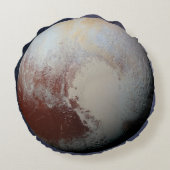 Planet Pluto Rundes Kissen (Rückseite)