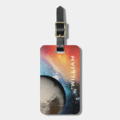 Planet Pluto Solar System Space Galaxy Blue Gepäckanhänger (Vorderseite vertikal)