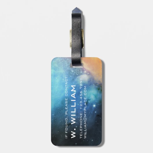 Planet Pluto Solar System Space Galaxy Blue Gepäckanhänger (Rückseite vertikal)