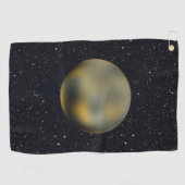 Planet Pluto Starry Sky Golfhandtuch (Horizontal)