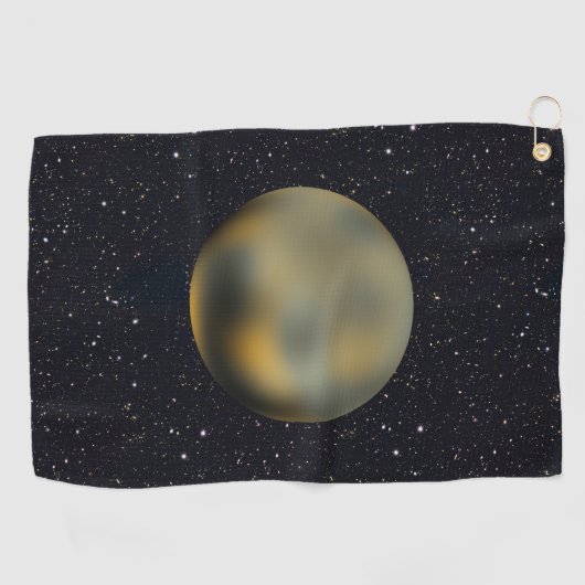 Planet Pluto Starry Sky Golfhandtuch (Horizontal)