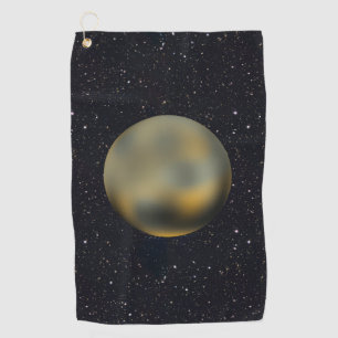 Planet Pluto Starry Sky Golfhandtuch