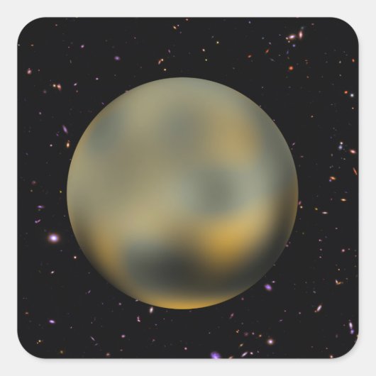 Planet Pluto Starry Sky Square Stickers (Vorderseite)