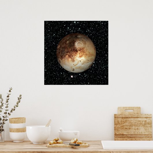 PLANET PLUTO-Stern-Hintergrund ( Sonnensystem) ~ Poster (Küche)