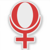 Planet Pluto Symbol (rot) Aufkleber (Vorderseite)