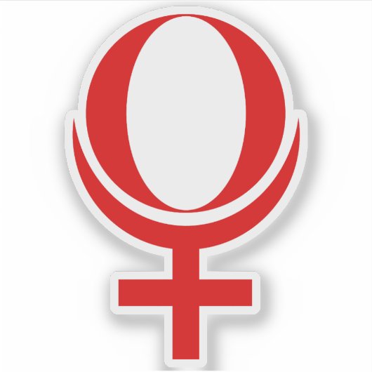 Planet Pluto Symbol (rot) Aufkleber (Vorderseite)