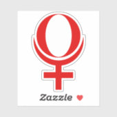 Planet Pluto Symbol (rot) Aufkleber (Blatt)