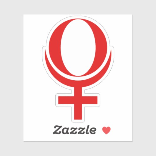 Planet Pluto Symbol (rot) Aufkleber (Blatt)