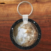 PLANET PLUTO v.2-Stern-Hintergrund (Sonnensystem) Schlüsselanhänger (Vorderseite)