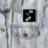 Planet Pluto WTF!? Funny Science Geek Astronomie Button (Beispiel)