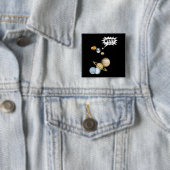 Planet Pluto WTF!? Lustiger Science-Geek Astronomi Button (Beispiel)