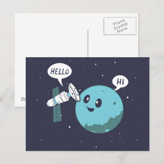 Planet Postkarte (Vorne/Hinten)