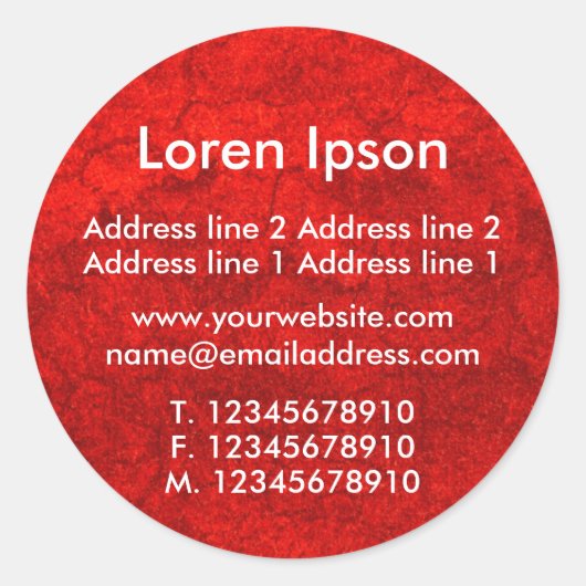 Planet Red Business / Profil Runder Aufkleber (Vorderseite)