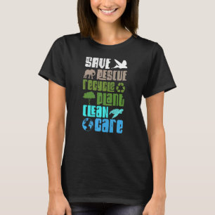 Planet Rett Rescue Animals Gerecycelt Pflanze Pfle T-Shirt