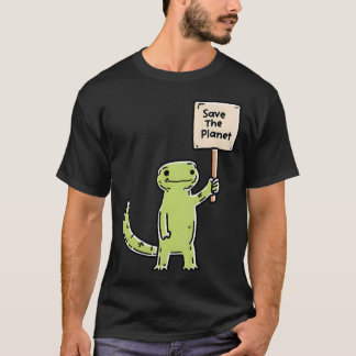 Planet Retter Dino Schild T-Shirt