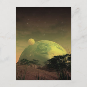 Planet Rise Postcard Postkarte