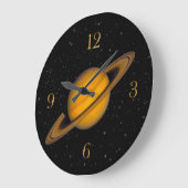 Planet Saturn Astronomie-Liebhaber Wall Clock Große Wanduhr (Winkel)