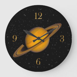 Planet Saturn Astronomie-Liebhaber Wall Clock Große Wanduhr