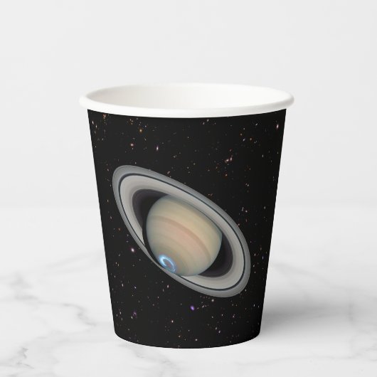 Planet Saturn Aurora und Rings Pappbecher (Vorderseite)