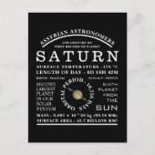 Planet Saturn Detaillierte Astronomie Postkarte (Vorderseite)