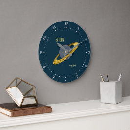 Planet Saturn Große Wanduhr