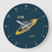 Planet Saturn Große Wanduhr (Vorderseite)