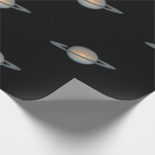 Planet Saturn mit Ringmuster Geschenkpapier (Ecke)