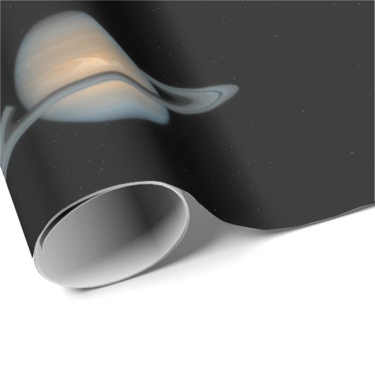 Planet Saturn mit Ringmuster Geschenkpapier (Rolleneckpunkt)