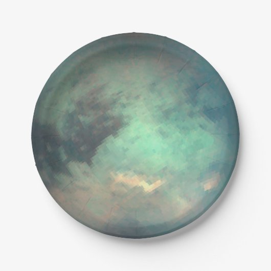 Planet Saturn Mondtian Pappteller (Vorderseite)