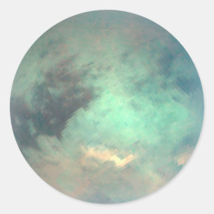 Planet Saturn Mondtian Runder Aufkleber