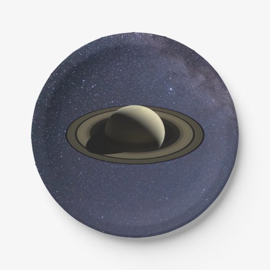 Planet Saturn Pappteller (Vorderseite)