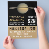 Planet Saturn, Planetarium Eventwerbung Flyer (Hand)