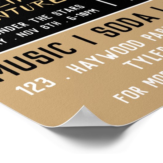 Planet Saturn, Planetarium Eventwerbung Poster (Ecke)