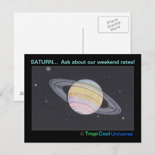 Planet SATURN Postkarte (Vorne/Hinten)