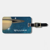 Planet Saturn Solar System Weltraum Lila Galaxie Gepäckanhänger (Vorderseite horizontal)