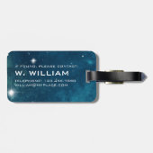 Planet Saturn Solar System Weltraum Lila Galaxie Gepäckanhänger (Rückseite horizontal)