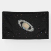 Planet Saturn Starry Sky Banner (Horizontal)