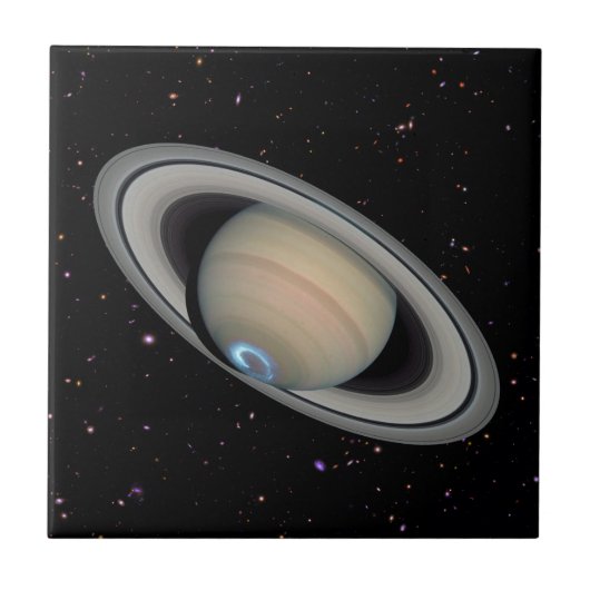 Planet Saturn Starry Sky Fliese (Vorderseite)
