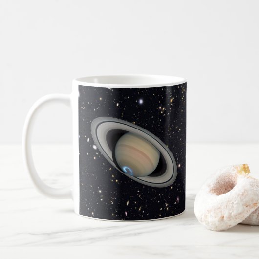 Planet Saturn Starry Sky Kaffeetasse (Mit Donut)