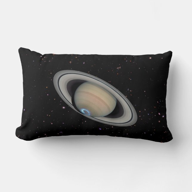 Planet Saturn Starry Sky Lumbar Throw Kissen (Vorderseite)