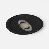 Planet Saturn Starry Sky Pappteller (Schrägansicht)