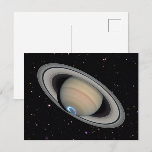 Planet Saturn Starry Sky Postkarte (Vorne/Hinten)